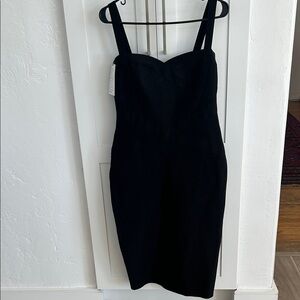 Elegant Black Bandage Midi Dress